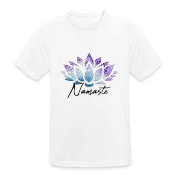 Namaste Lotusblüte bunt Muster Pattern - Männer T-Shirt atmungsaktiv - Weiß - Vorne - AI Model Male 185 dark (185cm)