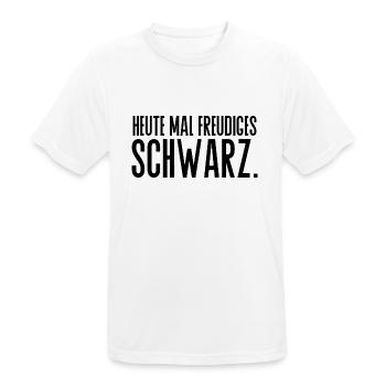 freudiges Schwarz Spruch Kleidung - Männer T-Shirt atmungsaktiv - Weiß - Vorne - AI Model Male 185 dark (185cm)