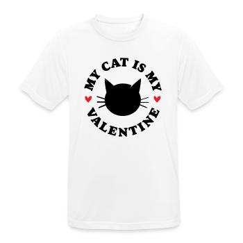 Mon chat est mon Valentin - T-shirt respirant Homme - blanc - Devant - AI Model Male 185 dark (185cm)
