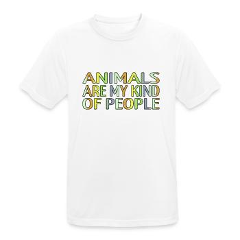 animal rights activists animal welfare present - Männer T-Shirt atmungsaktiv - Weiß - Vorne - AI Model Male 185 dark (185cm)