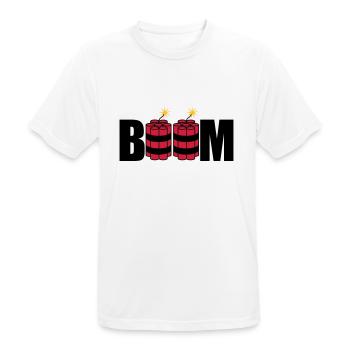boom angezuendet tnt dynamit explodieren explosion - Männer T-Shirt atmungsaktiv - Weiß - Vorne - AI Model Male 185 dark (185cm)
