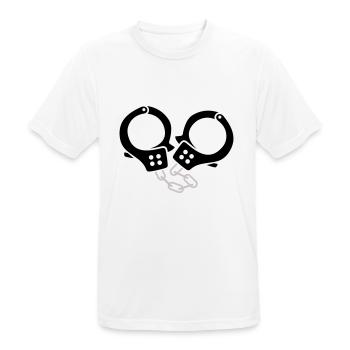 Handcuffs 2 - Men's Breathable T-Shirt - white - Front - AI Model Male 185 dark (185cm)
