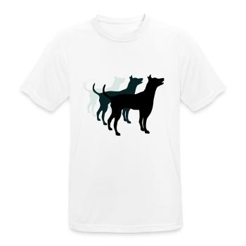 3 chiens silhouette équipe dangereuse équipage amis - T-shirt respirant Homme - blanc - Devant - AI Model Male 185 dark (185cm)