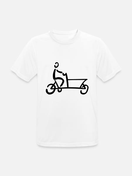Lastenrad Bakfiets Fahrrad - Männer T-Shirt atmungsaktiv - Weiß