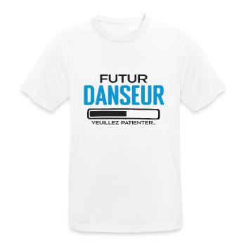 Futur Danseur Idée Cadeau Danseur - T-shirt respirant Homme - blanc - Devant - AI Model Male 185 dark (185cm)