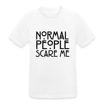 Normal People Scare Me - Männer T-Shirt atmungsaktiv - Weiß - Vorne - AI Model Male 185 dark (185cm)