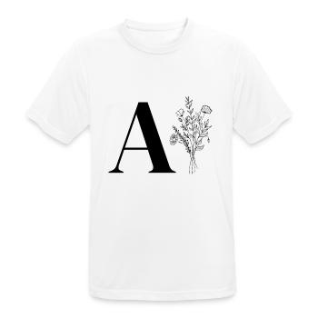 Minimalist Flower Bag - Men's Breathable T-Shirt - white - Front - AI Model Male 185 dark (185cm)