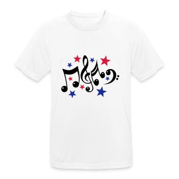 Music Notes and Stars 3c - Men's Breathable T-Shirt - white - Front - AI Model Male 185 dark (185cm)