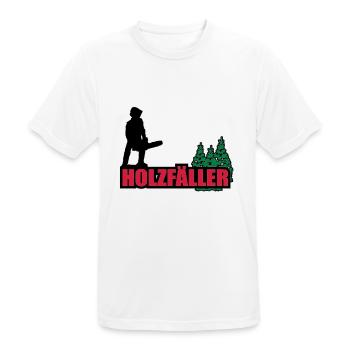 holzfäller - Männer T-Shirt atmungsaktiv - Weiß - Vorne - AI Model Male 185 dark (185cm)