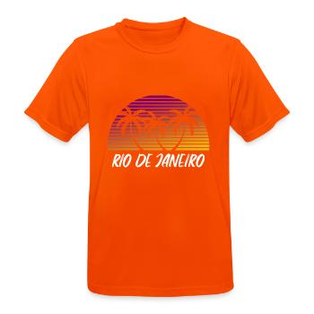 Rio de Janeiro - T-shirt respirant Homme - orange néon - Devant - AI Model Male 185 dark (185cm)