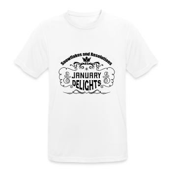 Schneeflocken und Vorsätze: Januar-Freuden. - Männer T-Shirt atmungsaktiv - Weiß - Vorne - AI Model Male 185 dark (185cm)