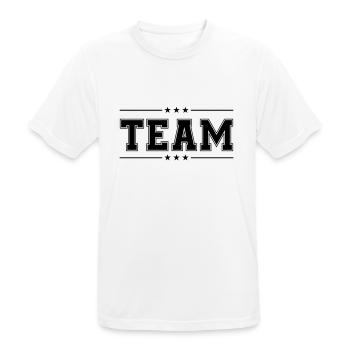 Team 01 - Men's Breathable T-Shirt - white - Front - AI Model Male 185 dark (185cm)