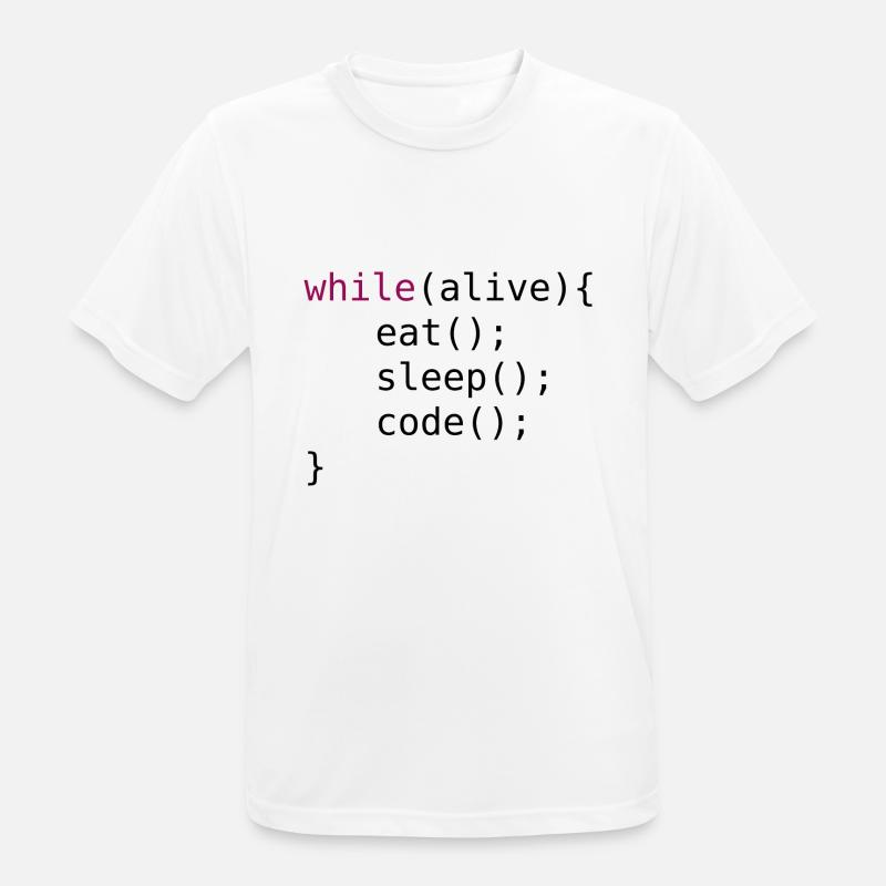 Funny code source code - Men's Breathable T-Shirt - white