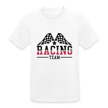 racing_team_ri2 - Männer T-Shirt atmungsaktiv - Weiß - Vorne - AI Model Male 185 dark (185cm)