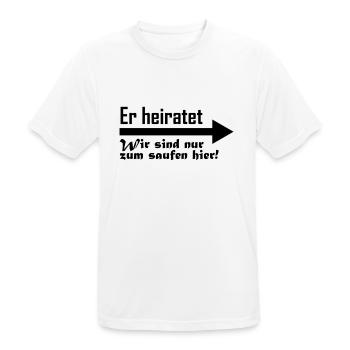 er heiratet - Männer T-Shirt atmungsaktiv - Weiß - Vorne - AI Model Male 185 dark (185cm)