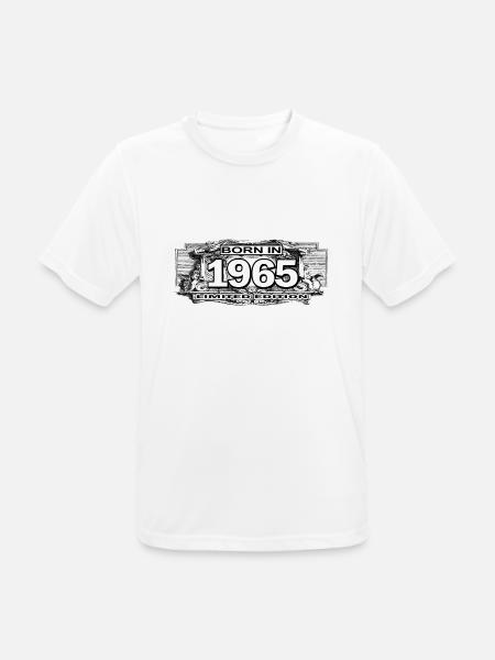 geboren 1965 - Männer T-Shirt atmungsaktiv - Weiß