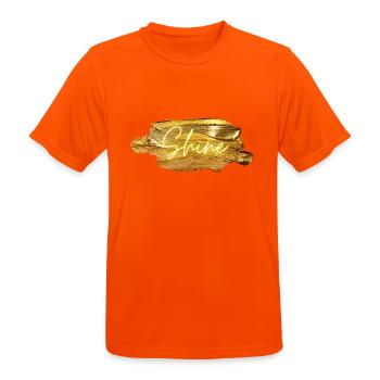 Golden Shine - Männer T-Shirt atmungsaktiv - Neonorange - Vorne - AI Model Male 185 dark (185cm)