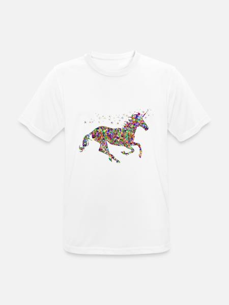 Rainbow Unicorn - Men's Breathable T-Shirt - white