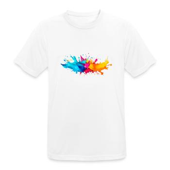 Explosion de Peinture - T-shirt respirant Homme - blanc - Devant - AI Model Male 185 dark (185cm)