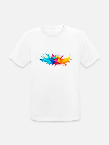 Explosion de Peinture - T-shirt respirant Homme - blanc
