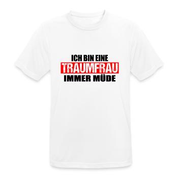 Ich bin eine Traumfrau immer müde - Männer T-Shirt atmungsaktiv - Weiß - Vorne - AI Model Male 185 dark (185cm)