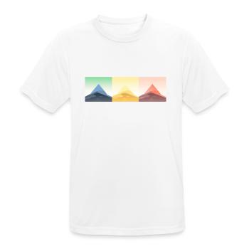 Gebirgslandschaft Geometrische Kunst - Männer T-Shirt atmungsaktiv - Weiß - Vorne - AI Model Male 185 dark (185cm)