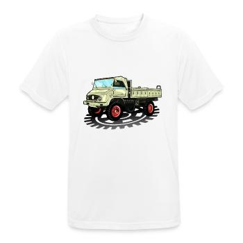 Unimog - Oldtimer - Offroad - Dispositif moteur universel - T-shirt respirant Homme - blanc - Devant - AI Model Male 185 dark (185cm)