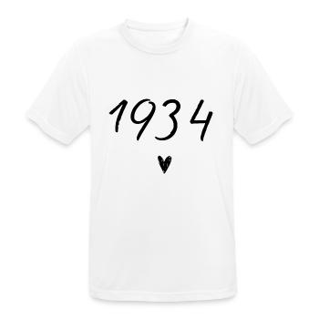 1934 coeur anniversaire - T-shirt respirant Homme - blanc - Devant - AI Model Male 185 dark (185cm)