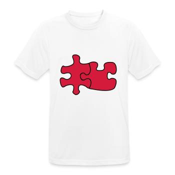 puzzle1 - Männer T-Shirt atmungsaktiv - Weiß - Vorne - AI Model Male 185 dark (185cm)