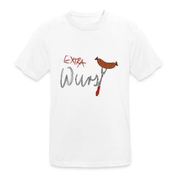 Extra Wurst - Männer T-Shirt atmungsaktiv - Weiß - Vorne - AI Model Male 185 dark (185cm)