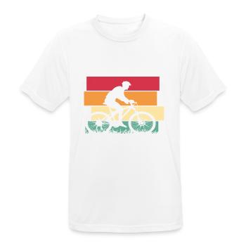 Bicycle Mountain Bike Retro - Men's Breathable T-Shirt - white - Front - AI Model Male 185 dark (185cm)