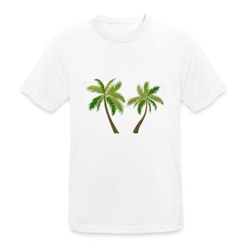 palm tree palm palms - Men's Breathable T-Shirt - white - Front - AI Model Male 185 dark (185cm)