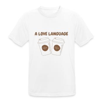 A LOVE LANGUAGE - Männer T-Shirt atmungsaktiv - Weiß - Vorne - AI Model Male 185 dark (185cm)