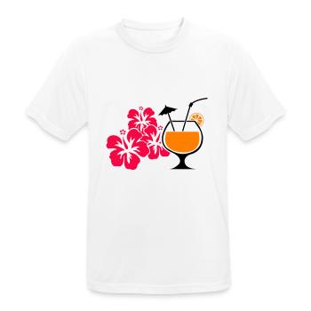 Boisson cocktail à l’hibiscus d’Hawaï - T-shirt respirant Homme - blanc - Devant - AI Model Male 185 dark (185cm)