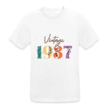 Vintage 1937 Floral - Men's Breathable T-Shirt - white - Front - AI Model Male 185 dark (185cm)