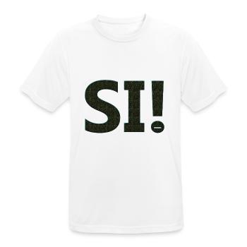 yes sing funny no girl feminism apply always - Men's Breathable T-Shirt - white - Front - AI Model Male 185 dark (185cm)