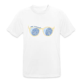Laby Sonnenbrille 1 - Männer T-Shirt atmungsaktiv - Weiß - Vorne - AI Model Male 185 dark (185cm)