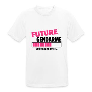 future gendarme - T-shirt respirant Homme - blanc - Devant - AI Model Male 185 dark (185cm)