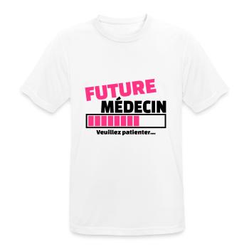 future médecin - T-shirt respirant Homme - blanc - Devant - AI Model Male 185 dark (185cm)