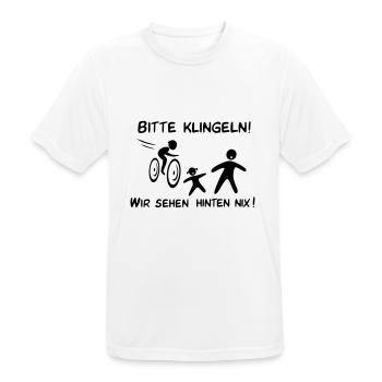 Bitte klingeln! Radfahrer-Kind - Männer T-Shirt atmungsaktiv - Weiß - Vorne - AI Model Male 185 dark (185cm)