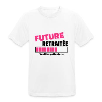 future retraitée - T-shirt respirant Homme - blanc - Devant - AI Model Male 185 dark (185cm)