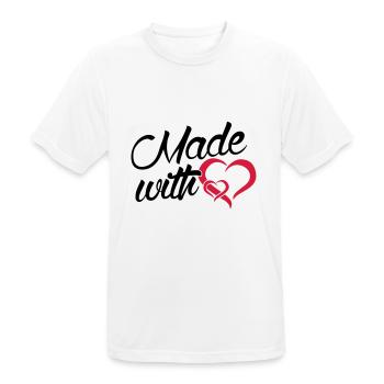 Faite avec coeur - bébé - - T-shirt respirant Homme - blanc - Devant - AI Model Male 185 dark (185cm)