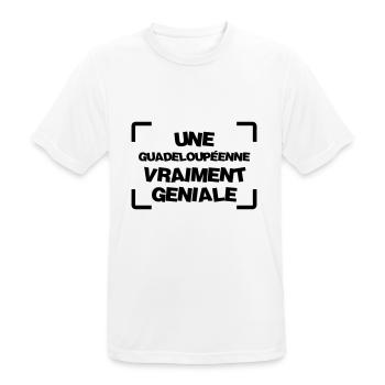 Guadeloupe / Gwadloup / Guadeloupéen / 971 - T-shirt respirant Homme - blanc - Devant - AI Model Male 185 dark (185cm)