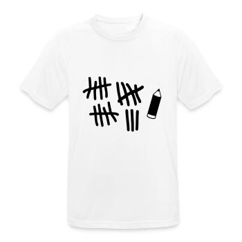 Striche - Stift - Männer T-Shirt atmungsaktiv - Weiß - Vorne - AI Model Male 185 dark (185cm)