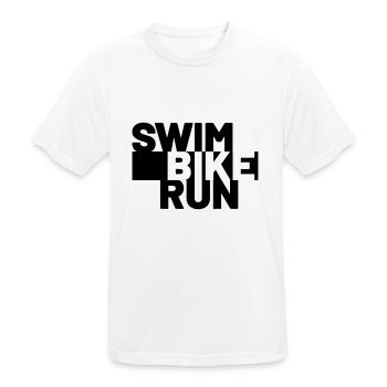 SWIM BIKE RUN - Männer T-Shirt atmungsaktiv - Weiß - Vorne - AI Model Male 185 dark (185cm)