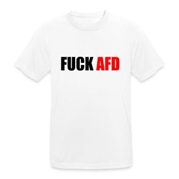 Fuck afd - Männer T-Shirt atmungsaktiv - Weiß - Vorne - AI Model Male 185 dark (185cm)