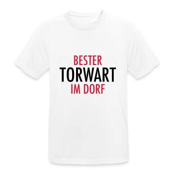 Bester Torwart im Dorf | Fußball Geschenke - Männer T-Shirt atmungsaktiv - Weiß - Vorne - AI Model Male 185 dark (185cm)