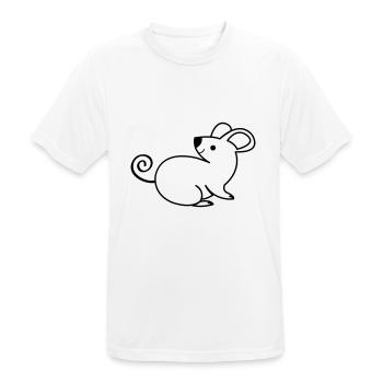 Mouse - Men's Breathable T-Shirt - white - Front - AI Model Male 185 dark (185cm)
