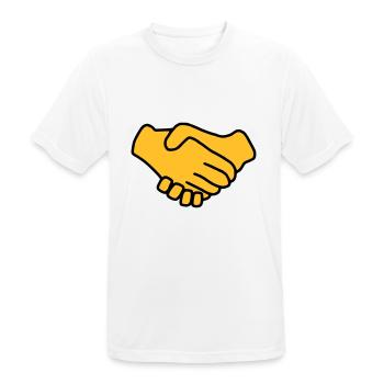 Emoji Main Donner la couleur sketch - T-shirt respirant Homme - blanc - Devant - AI Model Male 185 dark (185cm)
