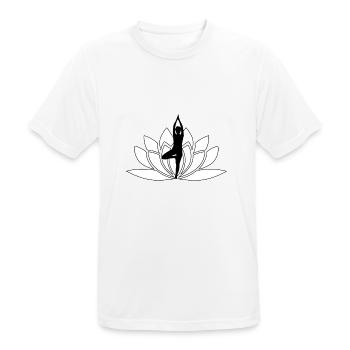 Namaste Lotus Blüte / Geschenk Idee - Männer T-Shirt atmungsaktiv - Weiß - Vorne - AI Model Male 185 dark (185cm)